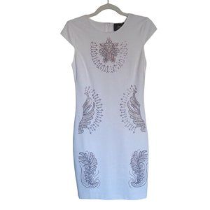 Cavalli Class - White Midi Dress Studs - Roberto Cavalli - 8 - Short Sleeve